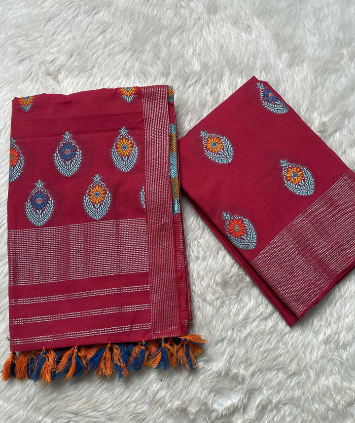 Ready-To-Wear Multi-Dhaga Weaving Work Kesa Cotton* Mekhela Sador