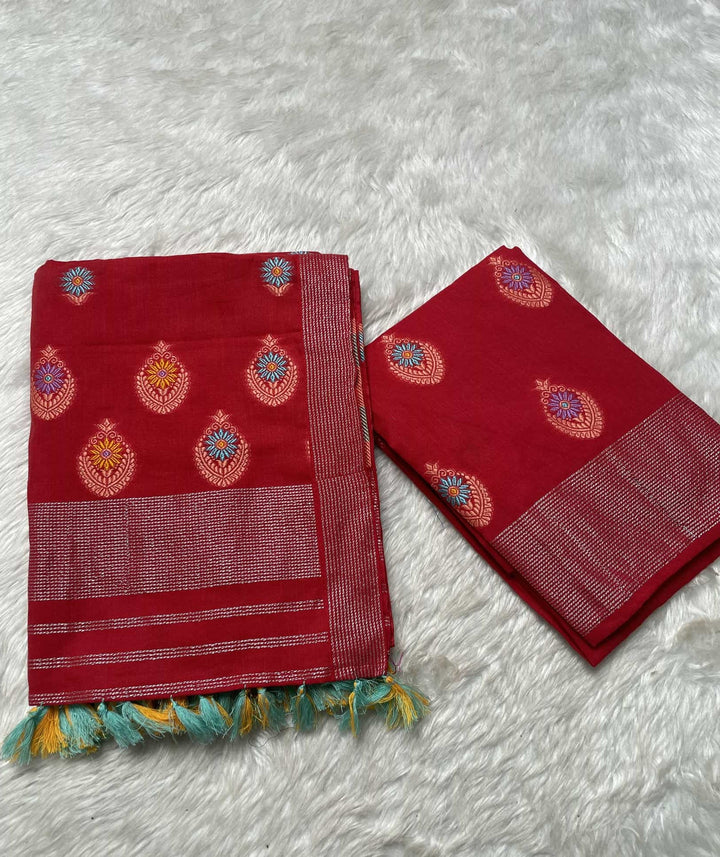 Ready-To-Wear Multi-Dhaga Weaving Work Kesa Cotton* Mekhela Sador