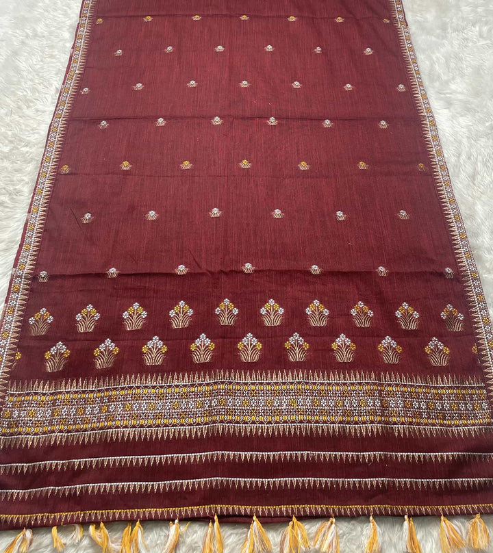 Ready-To-Wear Multi-Dhaga Weaving Work Kesa Cotton* Mekhela Sador
