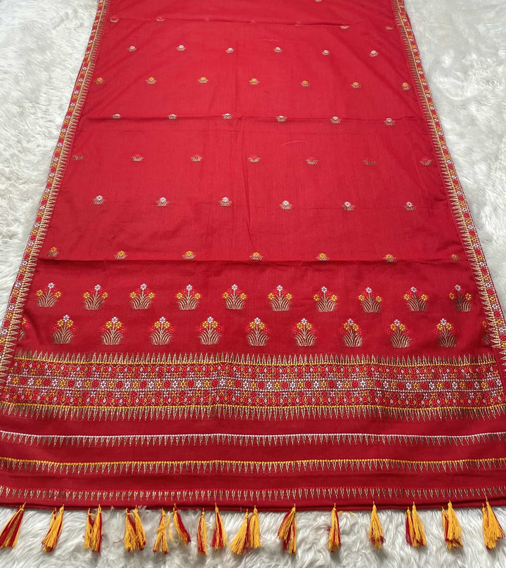 Ready-To-Wear Multi-Dhaga Weaving Work Kesa Cotton* Mekhela Sador