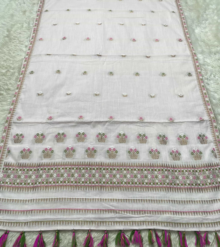 Ready-To-Wear Multi-Dhaga Weaving Work Kesa Cotton* Mekhela Sador