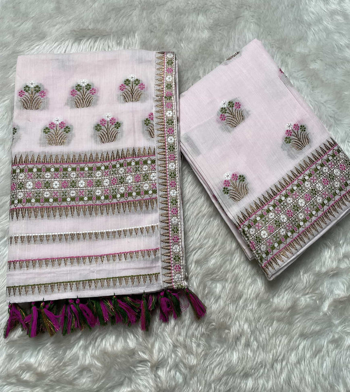 Ready-To-Wear Multi-Dhaga Weaving Work Kesa Cotton* Mekhela Sador