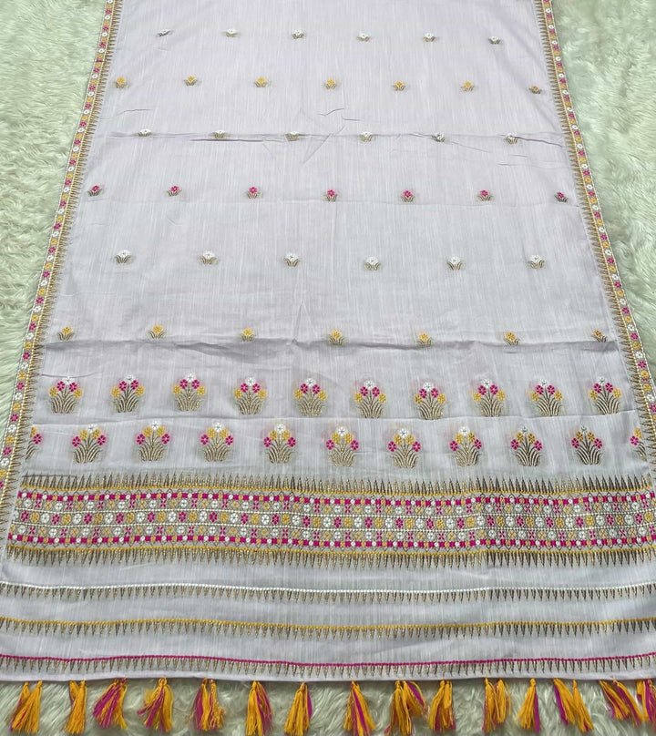 Ready-To-Wear Multi-Dhaga Weaving Work Kesa Cotton* Mekhela Sador
