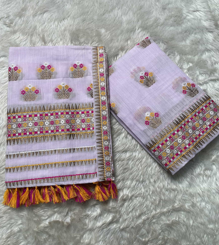 Ready-To-Wear Multi-Dhaga Weaving Work Kesa Cotton* Mekhela Sador