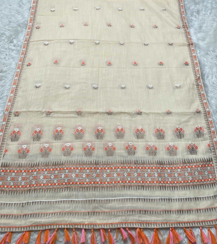Ready-To-Wear Multi-Dhaga Weaving Work Kesa Cotton* Mekhela Sador