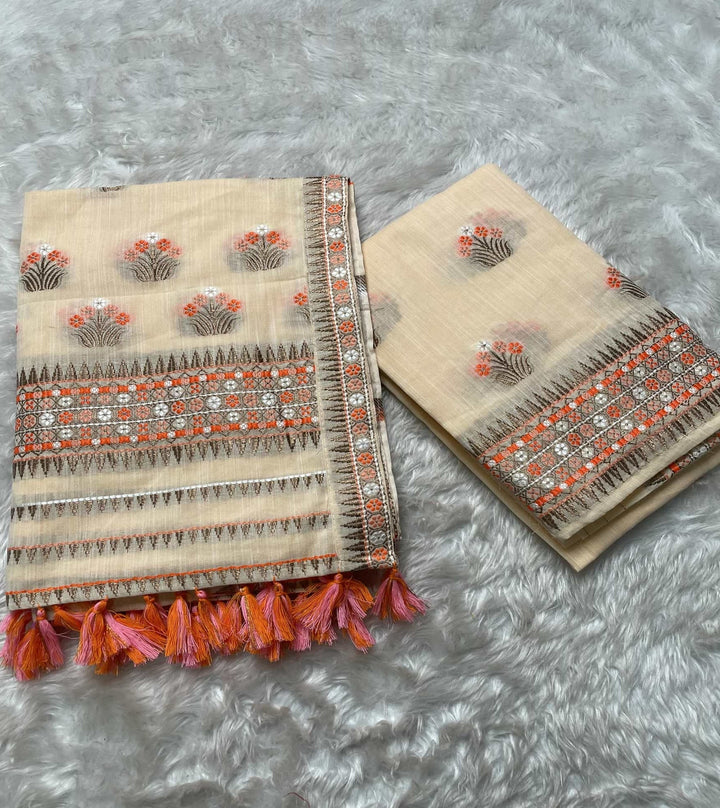 Ready-To-Wear Multi-Dhaga Weaving Work Kesa Cotton* Mekhela Sador