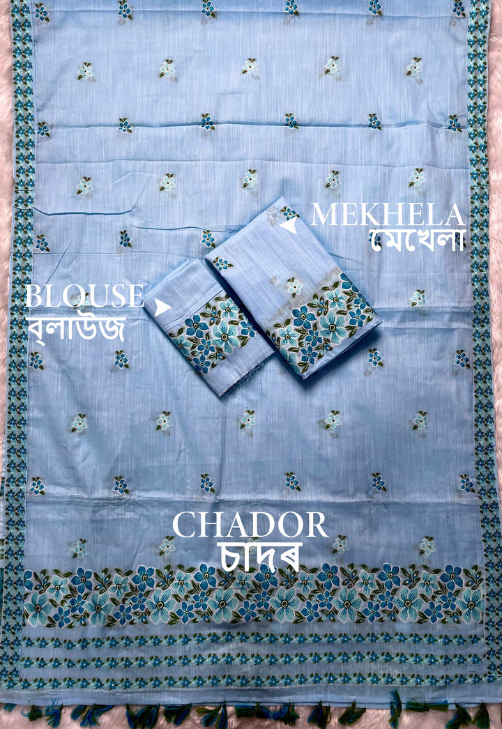 Ready-To-Wear Multi-Dhaga Weaving Work Kesa Cotton* Mekhela Sador