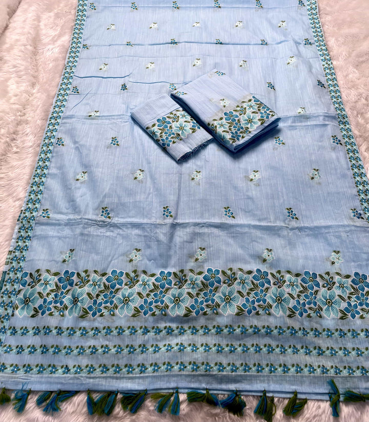 Ready-To-Wear Multi-Dhaga Weaving Work Kesa Cotton* Mekhela Sador