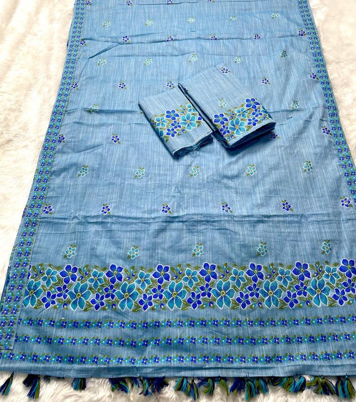 Ready-To-Wear Multi-Dhaga Weaving Work Kesa Cotton* Mekhela Sador