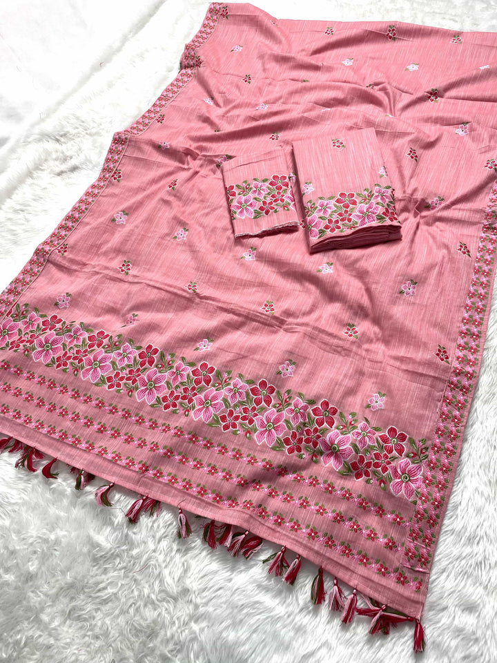 Ready-To-Wear Multi-Dhaga Weaving Work Kesa Cotton* Mekhela Sador