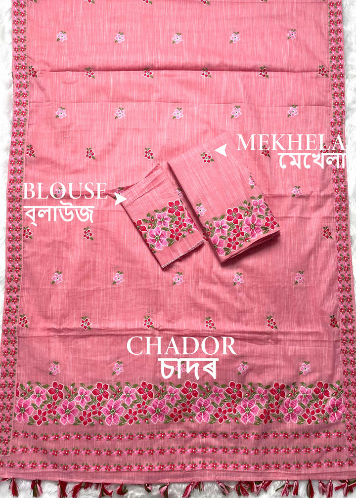 Ready-To-Wear Multi-Dhaga Weaving Work Kesa Cotton* Mekhela Sador