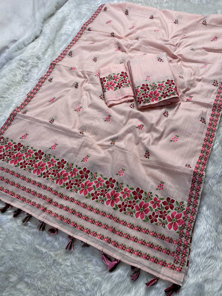Ready-To-Wear Multi-Dhaga Weaving Work Kesa Cotton* Mekhela Sador