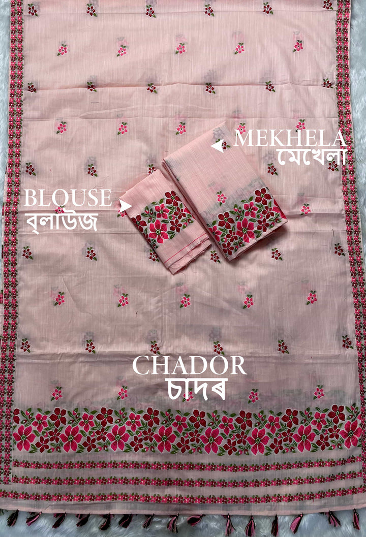 Ready-To-Wear Multi-Dhaga Weaving Work Kesa Cotton* Mekhela Sador