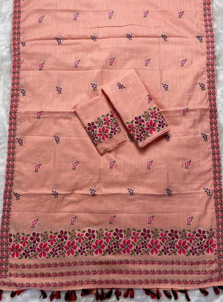 Ready-To-Wear Multi-Dhaga Weaving Work Kesa Cotton* Mekhela Sador