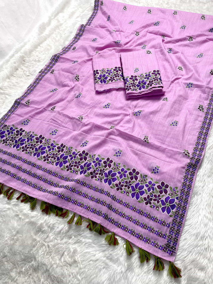 Ready-To-Wear Multi-Dhaga Weaving Work Kesa Cotton* Mekhela Sador