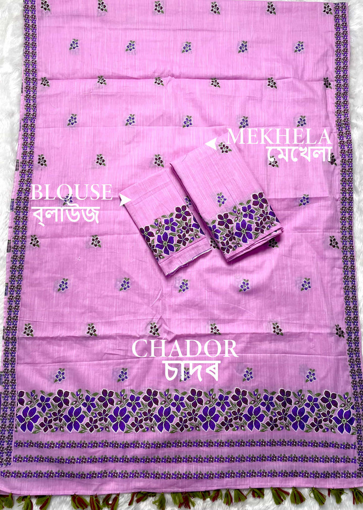 Ready-To-Wear Multi-Dhaga Weaving Work Kesa Cotton* Mekhela Sador