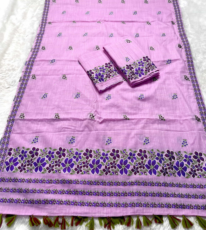 Ready-To-Wear Multi-Dhaga Weaving Work Kesa Cotton* Mekhela Sador