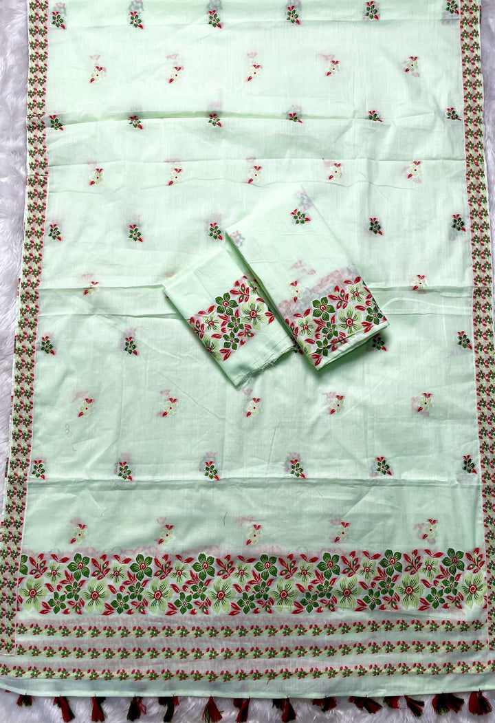 Ready-To-Wear Multi-Dhaga Weaving Work Kesa Cotton* Mekhela Sador