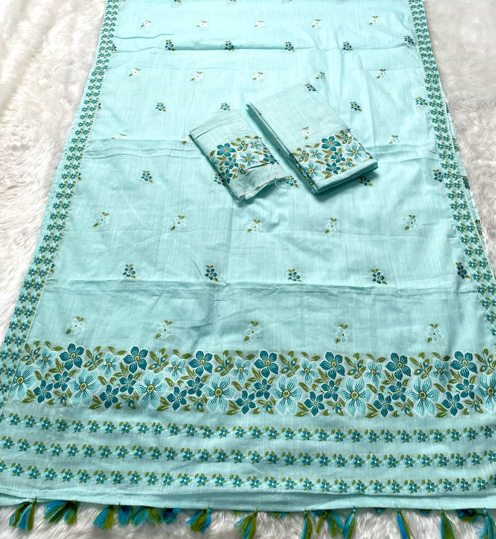 Ready-To-Wear Multi-Dhaga Weaving Work Kesa Cotton* Mekhela Sador