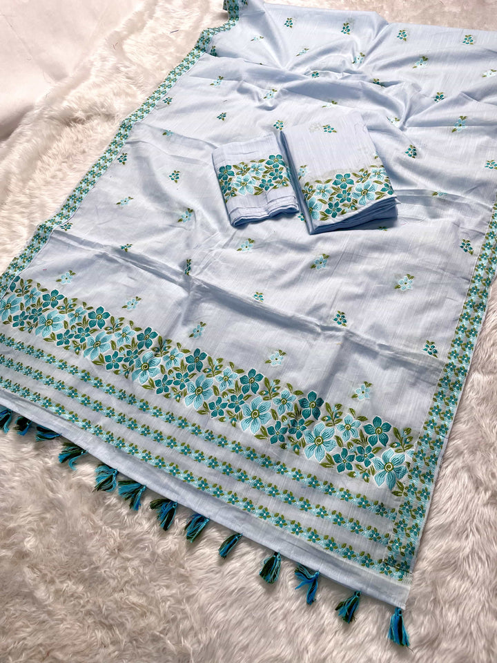 Ready-To-Wear Multi-Dhaga Weaving Work Kesa Cotton* Mekhela Sador