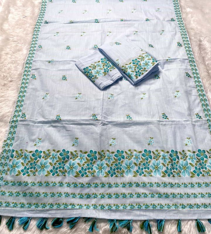 Ready-To-Wear Multi-Dhaga Weaving Work Kesa Cotton* Mekhela Sador