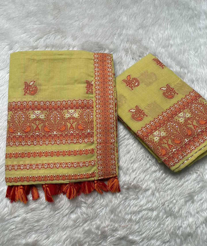 Ready-To-Wear Multi-Dhaga Weaving Work Kesa Cotton* Mekhela Sador