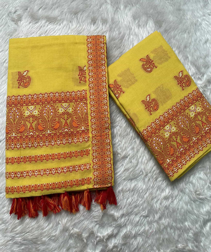 Ready-To-Wear Multi-Dhaga Weaving Work Kesa Cotton* Mekhela Sador