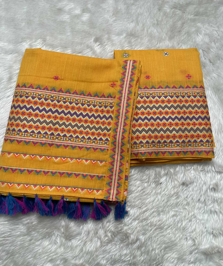 Ready-To-Wear Multi-Dhaga Weaving Work Kesa Cotton* Mekhela Sador