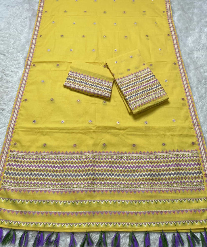 Ready-To-Wear Multi-Dhaga Weaving Work Kesa Cotton* Mekhela Sador