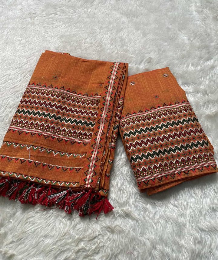 Ready-To-Wear Multi-Dhaga Weaving Work Kesa Cotton* Mekhela Sador