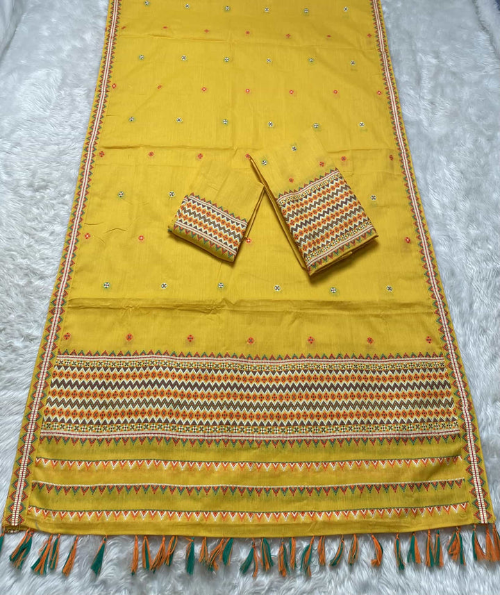 Ready-To-Wear Multi-Dhaga Weaving Work Kesa Cotton* Mekhela Sador