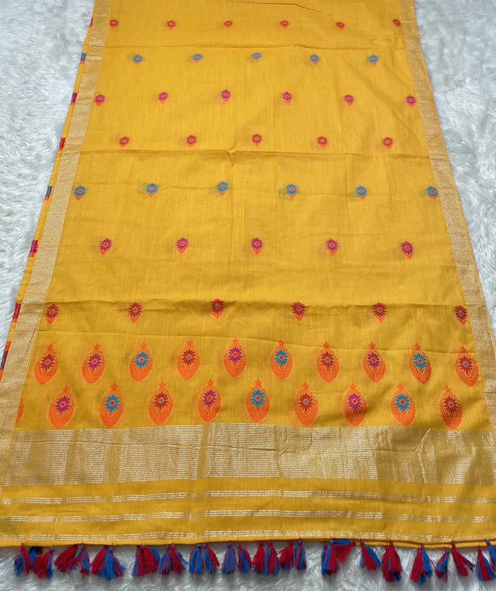 Ready-To-Wear Multi-Dhaga Weaving Work Kesa Cotton* Mekhela Sador