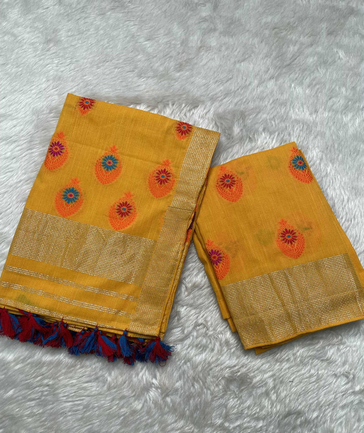 Ready-To-Wear Multi-Dhaga Weaving Work Kesa Cotton* Mekhela Sador