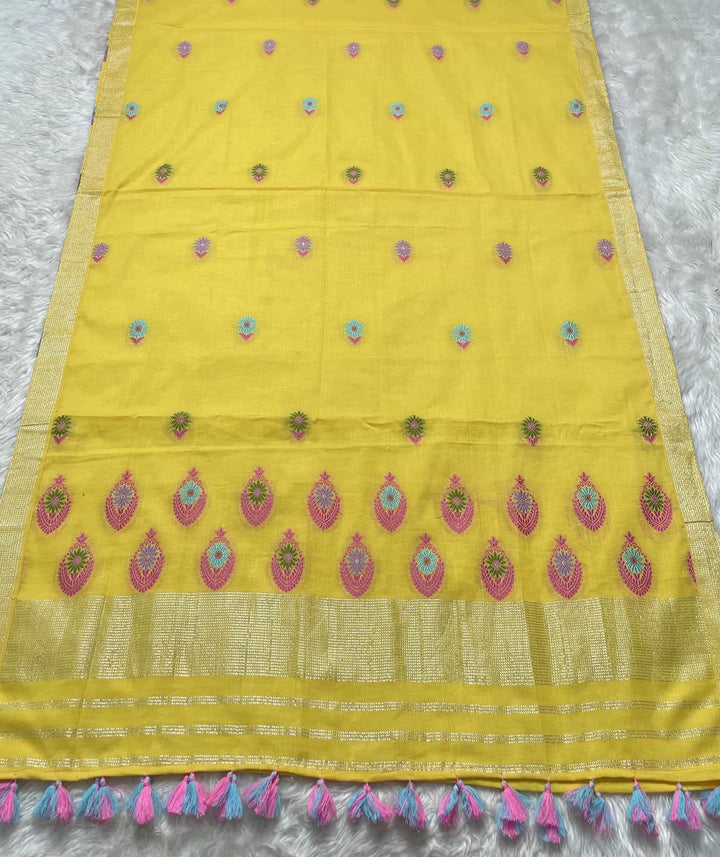Ready-To-Wear Multi-Dhaga Weaving Work Kesa Cotton* Mekhela Sador