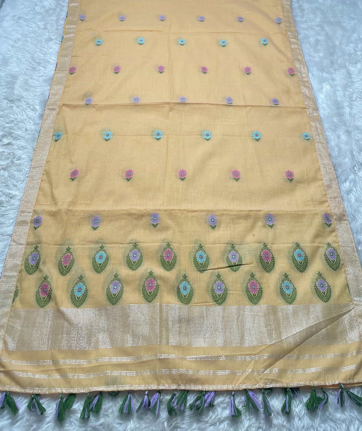 Ready-To-Wear Multi-Dhaga Weaving Work Kesa Cotton* Mekhela Sador