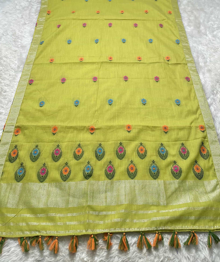 Ready-To-Wear Multi-Dhaga Weaving Work Kesa Cotton* Mekhela Sador
