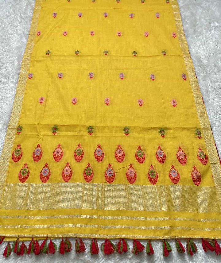 Ready-To-Wear Multi-Dhaga Weaving Work Kesa Cotton* Mekhela Sador