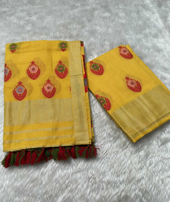 Ready-To-Wear Multi-Dhaga Weaving Work Kesa Cotton* Mekhela Sador