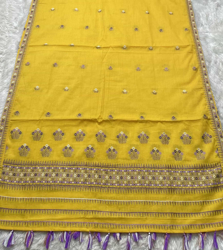 Ready-To-Wear Multi-Dhaga Weaving Work Kesa Cotton* Mekhela Sador