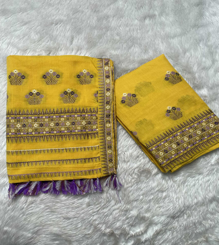 Ready-To-Wear Multi-Dhaga Weaving Work Kesa Cotton* Mekhela Sador
