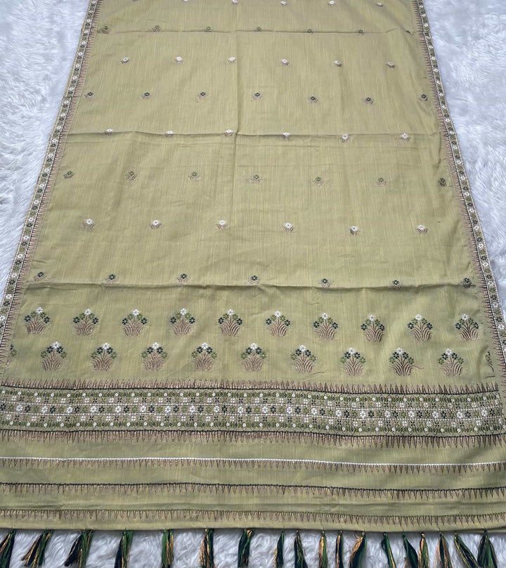 Ready-To-Wear Multi-Dhaga Weaving Work Kesa Cotton* Mekhela Sador