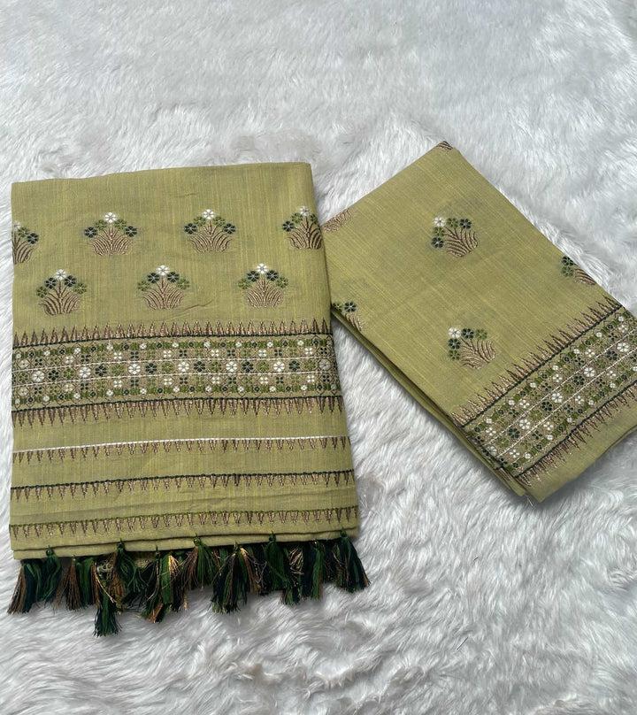 Ready-To-Wear Multi-Dhaga Weaving Work Kesa Cotton* Mekhela Sador