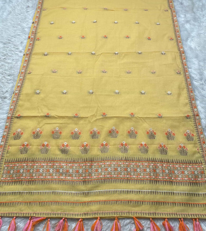 Ready-To-Wear Multi-Dhaga Weaving Work Kesa Cotton* Mekhela Sador