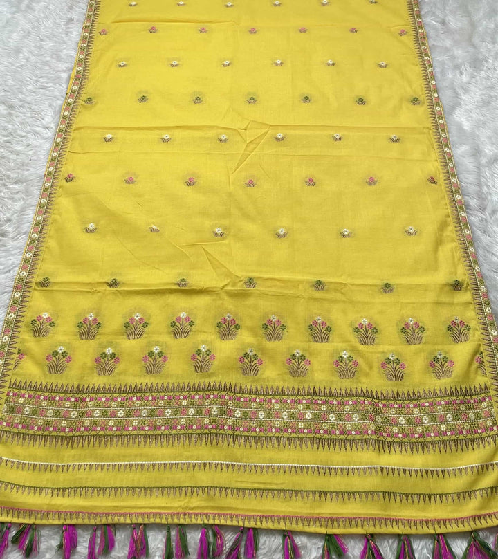 Ready-To-Wear Multi-Dhaga Weaving Work Kesa Cotton* Mekhela Sador