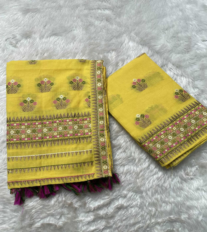 Ready-To-Wear Multi-Dhaga Weaving Work Kesa Cotton* Mekhela Sador
