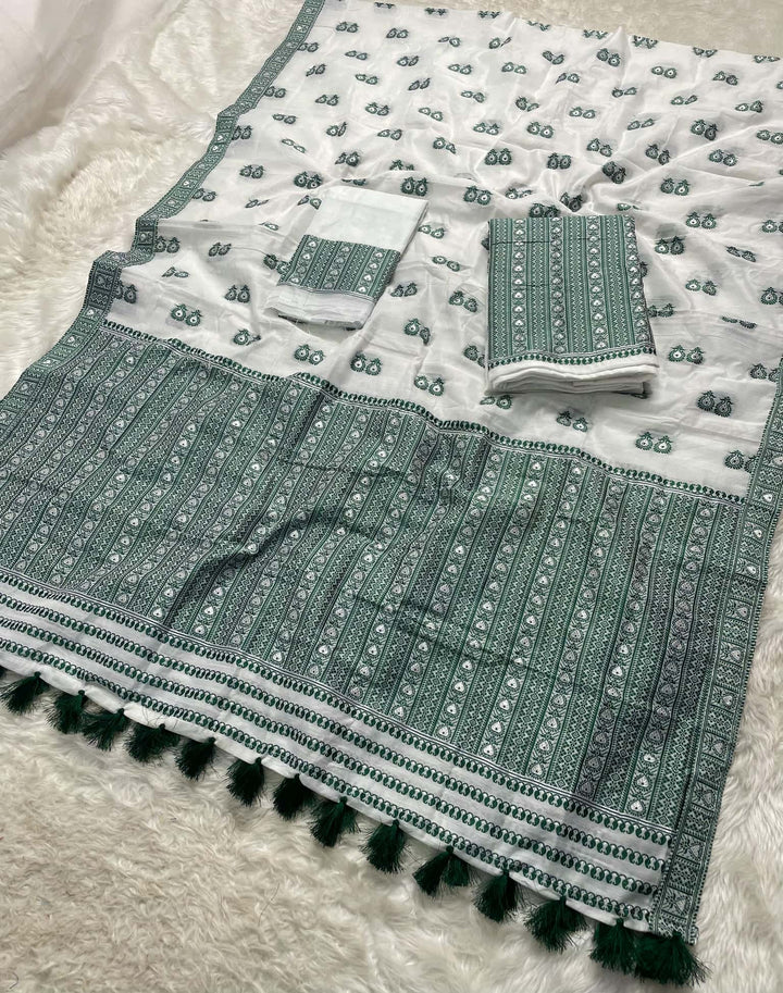 Ready-To-Wear Dhaga Work AC Cotton* Mekhela Sador
