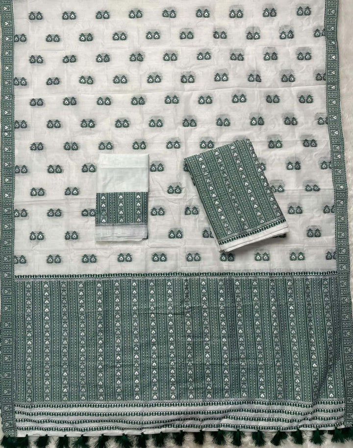 Ready-To-Wear Dhaga Work AC Cotton* Mekhela Sador