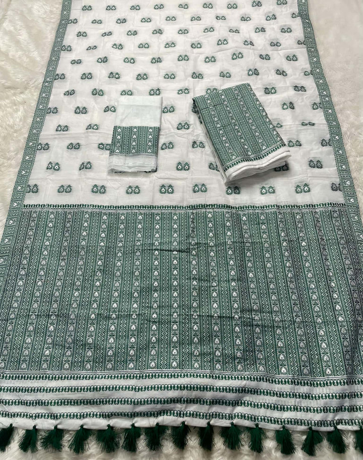 Ready-To-Wear Dhaga Work AC Cotton* Mekhela Sador