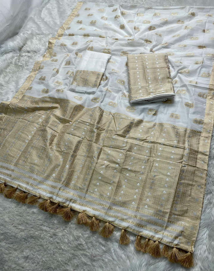 Ready-To-Wear Dhaga Work AC Cotton* Mekhela Sador