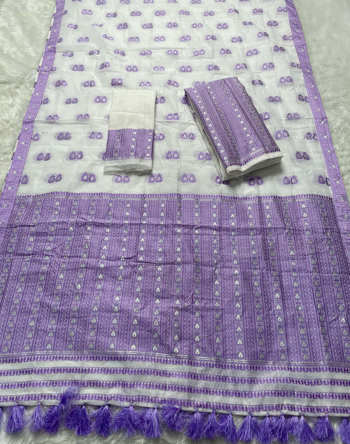 Ready-To-Wear Dhaga Work AC Cotton* Mekhela Sador